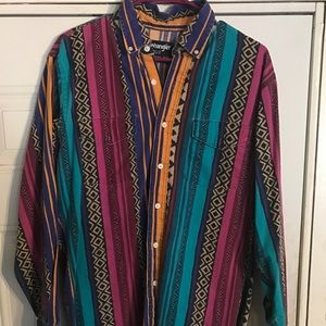 Vintage Wrangler Button Up Large Sz 16-24